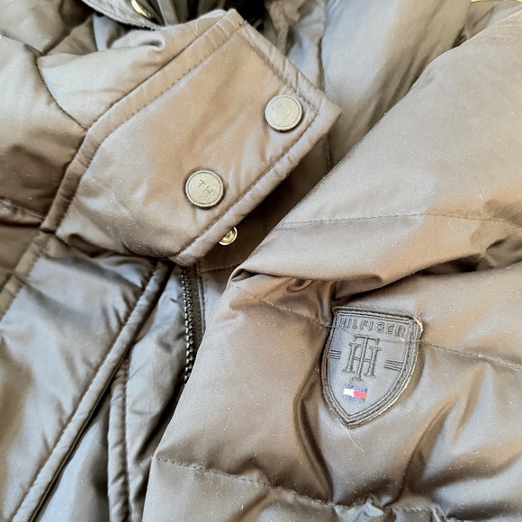 Tommy Hilfiger Long hooded puffer jacket XXL / Tall winter outerwear in Black - Picture 6 of 7